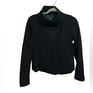 Ann Taylor Black Wool Asymmetrical Coat